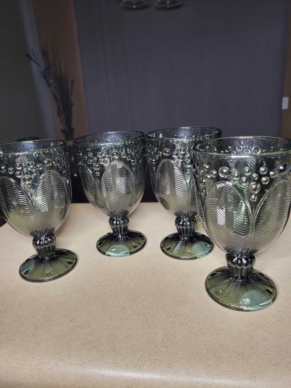 Rare & Discontinued Set of 4 Edie Rose by Rachel Bilson "Smoke" Water Goblets